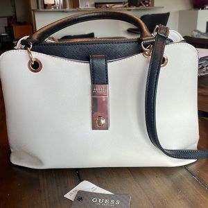 Guess purse, off white and black
